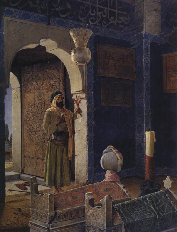 Osman Hamdy Bey Old Man in front of a Child's Tomb. Spain oil painting art